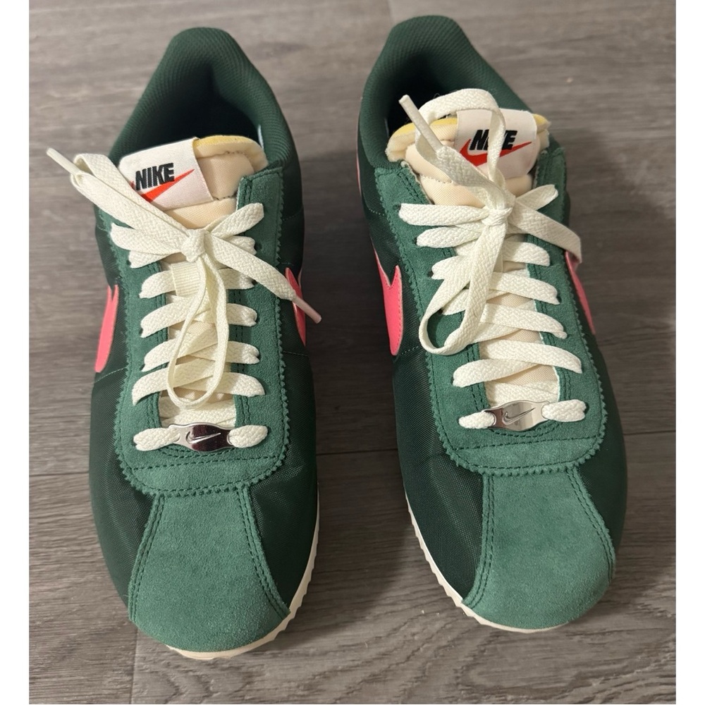 Nike Cortez Green and Pink Sneakers - Picture 6 of 11